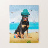 Rottweiler Dog on Beach Puzzle (Vertikal)