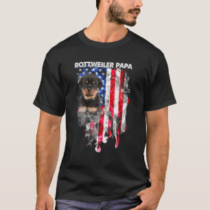 Rottweiler Dog Papa Usa Flag Happy Vatertag 4t T-Shirt