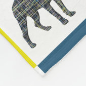 Rottweiler Dog & Paw Print Yellow Grid Silhouette Fleecedecke (Ecke)