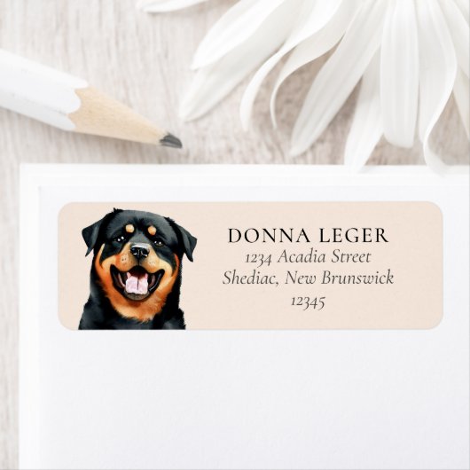 Rottweiler Dog Personalisierte Adresse (Insitu)