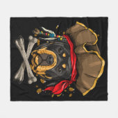 Rottweiler Dog Pirate Piratenflagge Flag Crossbone Fleecedecke (Vorderseite (Horizontal))