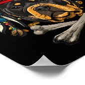 Rottweiler Dog Pirate Piratenflagge Flag Crossbone Poster (Ecke)