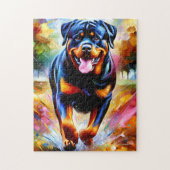 Rottweiler Dog Portrait Akrylkkunstdruckhund Puzzle (Vertikal)