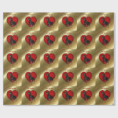 Rottweiler Dog Red Heart Geschenkpapier (Flach)