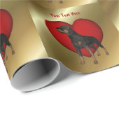 Rottweiler Dog Red Heart Geschenkpapier (Rolleneckpunkt)