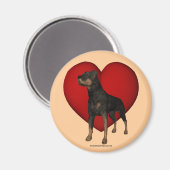 Rottweiler Dog Red Heart Magnet (Vorderseite/Rückseite)