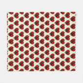 Rottweiler Dog Red Heart Pattern Fleecedecke (Vorderseite (Horizontal))