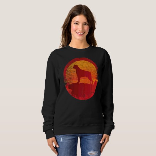 Rottweiler Dog Retro Sunset Sweatshirt (Vorne ganz)