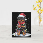 Rottweiler Dog Santa Hat Christmas Tree Light Xmas Karte (Gelbe Blume)