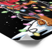 Rottweiler Dog Santa Hat Christmas Tree Light Xmas Poster (Ecke)