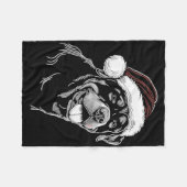 Rottweiler Dog Santa Hat Christmas Xmas Pajama  Fleecedecke (Vorderseite (Horizontal))