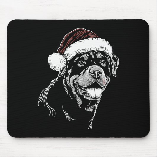 Rottweiler Dog Santa Hat Christmas Xmas Pajama Mousepad (Vorne)