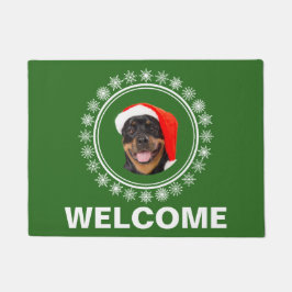 Rottweiler Dog Santa Snowflakes Weihnachten Willko Fußmatte
