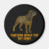 Rottweiler Dog Silhouette Fun Halloween Magnet (Vorne)