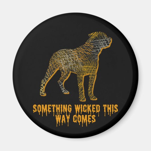 Rottweiler Dog Silhouette Fun Halloween Magnet (Vorne)