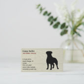Rottweiler Dog Silhouette Rustic Style Rottie Dog Visitenkarte (Stehend Vorderseite)