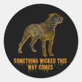 Rottweiler Dog Silhouette Spaß Halloween Runder Aufkleber (Vorderseite)