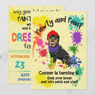 Rottweiler Dog Spaß Kunst Geburtstagsparty Einladu Einladung