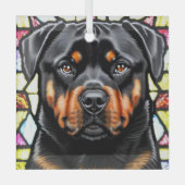 Rottweiler Dog "Stains Glass" Ornament Aus Glas (Vorderseite)
