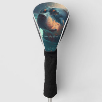Rottweiler dog swimming in water 003 golf headcover