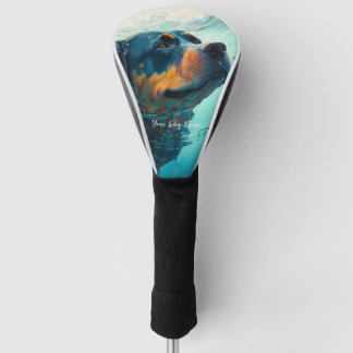 Rottweiler dog swimming in water 005 golf headcover