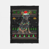 Rottweiler Dog Ugly Christmas Sweaters Holiday San Fleecedecke (Vorderseite)