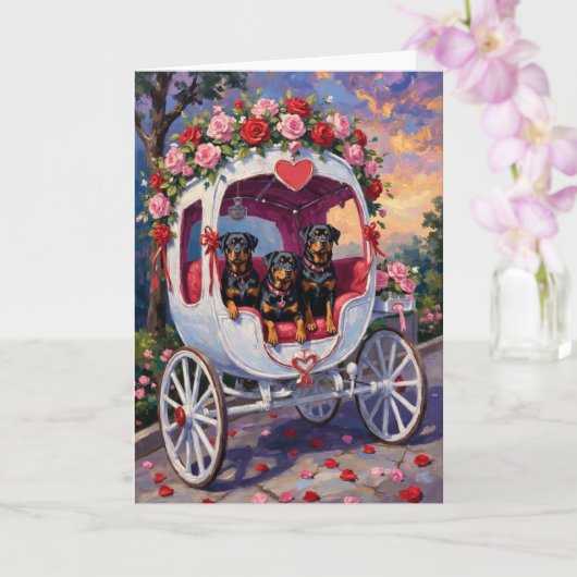 Rottweiler Dog Valentine's Day Karte (Orchidee)