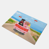 Rottweiler Dog Valentine's Day Lkw Herz Fußmatte (Schrägansicht)