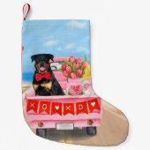 Rottweiler Dog Valentine's Day Lkw Herz Kleiner Weihnachtsstrumpf (Vorderseite)