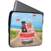 Rottweiler Dog Valentine's Day Lkw Herz Laptopschutzhülle (Vorne Rechts)