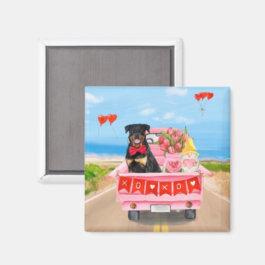 Rottweiler Dog Valentine's Day Lkw Herz Magnet (Vorderseite/Rückseite)