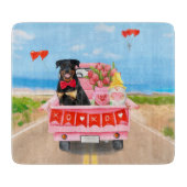 Rottweiler Dog Valentine's Day Lkw Herz Schneidebrett (Vorderseite)