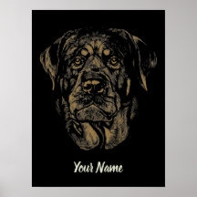 Rottweiler Dog Vintag Portrait Rottie Design