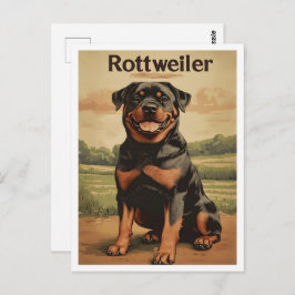 Rottweiler Dog Vintage Art Postkarte