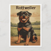Rottweiler Dog Vintage Art Postkarte (Vorderseite)