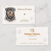 Rottweiler Dog Walker Pet Sitzen Visitenkarte (Vorne/Hinten)