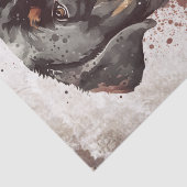 Rottweiler Dog Watercolor Seidenpapier (Detail)