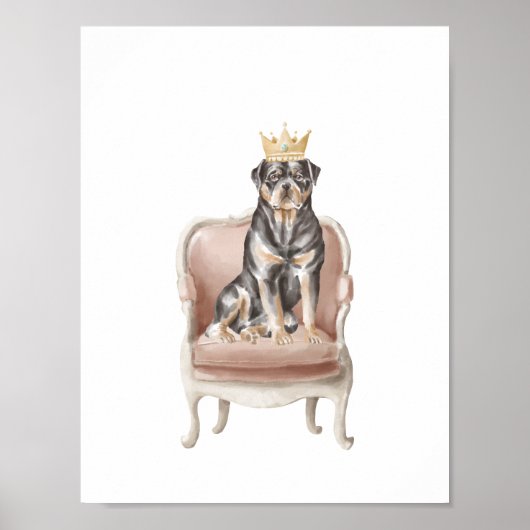 Rottweiler Dog Wear Royal Crown Poster (Vorne)