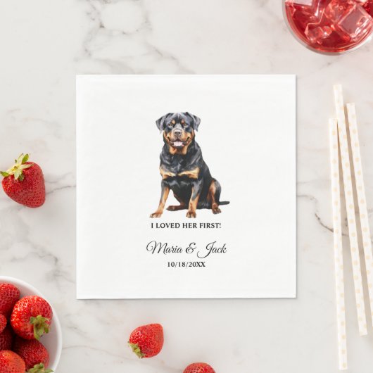 Rottweiler Dog Wedding Napkins mit Foto Serviette (Beispiel)