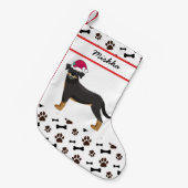 Rottweiler Dog Weihnachten mit eigenem Hundenamen Kleiner Weihnachtsstrumpf (Vorderansicht (hängend))