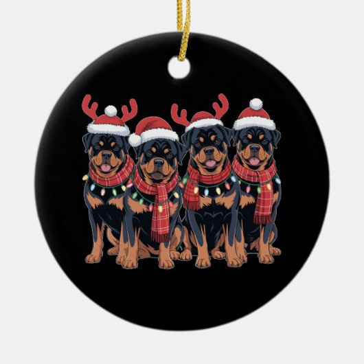 Rottweiler Dog Weihnachten Weihnachten Weihnachten Keramik Ornament (Vorne)