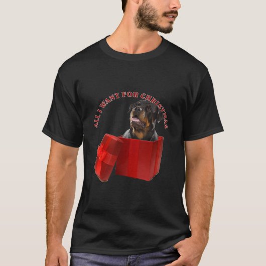 Rottweiler Dog Weihnachtsbaum Weihnachtsfest T-Shirt (Vorderseite)
