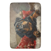 Rottweiler Dog Weihnachtsfest Badematte (Vorderseite Vertikal)