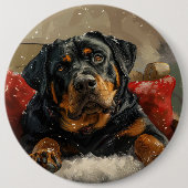 Rottweiler Dog Weihnachtsfest Button (Vorderseite)