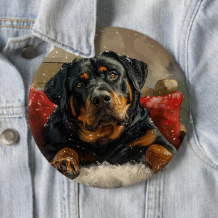 Rottweiler Dog Weihnachtsfest Button