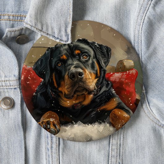 Rottweiler Dog Weihnachtsfest Button (Beispiel)