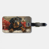 Rottweiler Dog Weihnachtsfest Gepäckanhänger (Rückseite horizontal)
