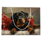 Rottweiler Dog Weihnachtsfest Große Geschenktüte (Rückseite)