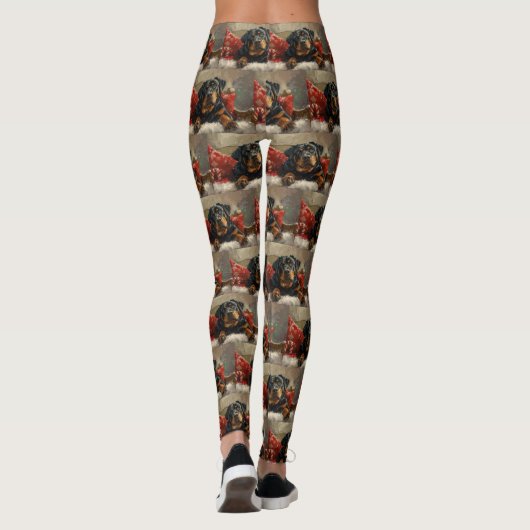 Rottweiler Dog Weihnachtsfest Leggings (Rückseite)