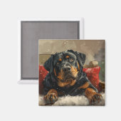 Rottweiler Dog Weihnachtsfest Magnet (Vorderseite/Rückseite)